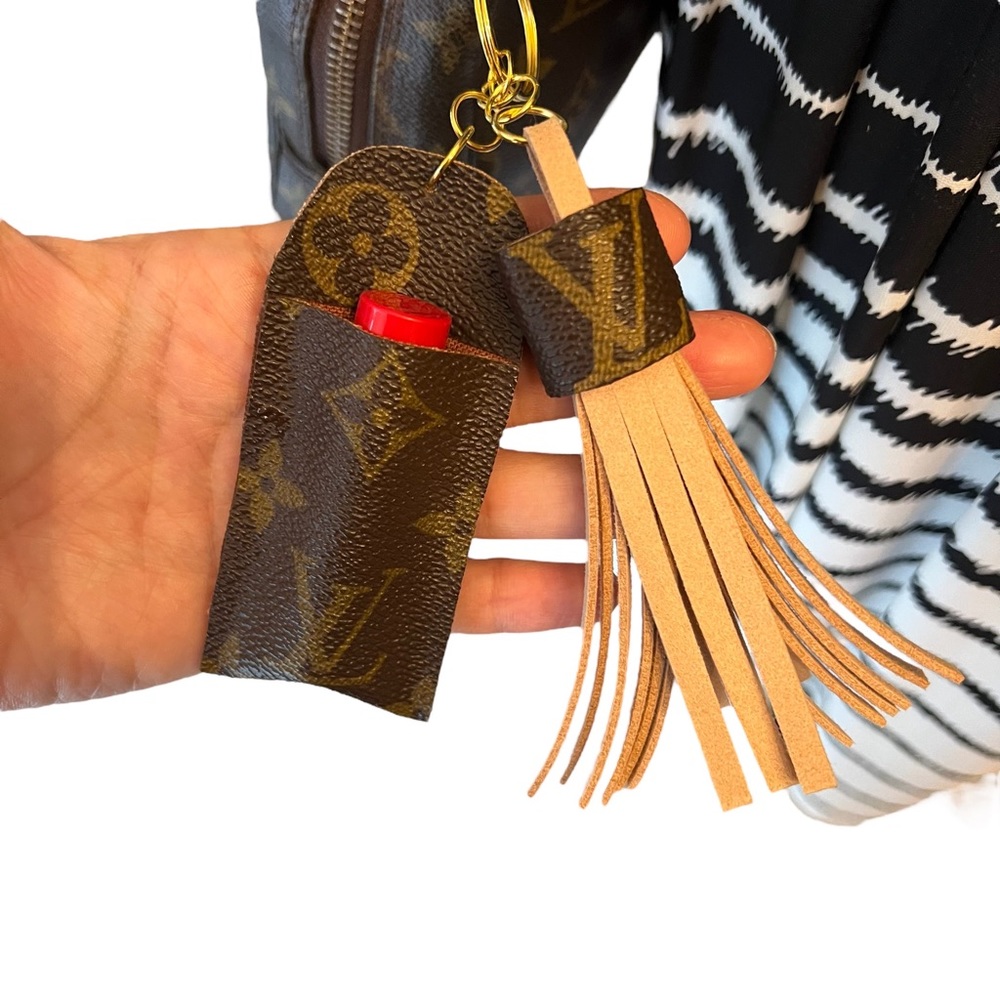New Custom Tassel Keychain Lip Balm Holder Bag Charms - Picture 3 of 13